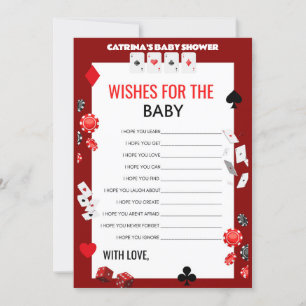 Ace Casino Baby Shower - Editable Name, 5x7 Invitation