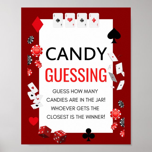 Ace Casino Baby Shower Game Sign (Front)