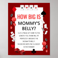 Ace Casino Baby Shower Game Sign