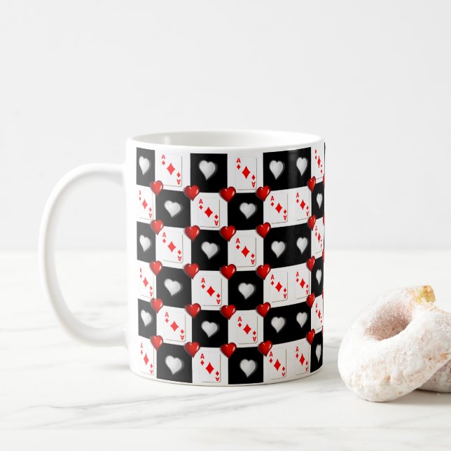 Ace Diamond Hearts Mug (With Donut)