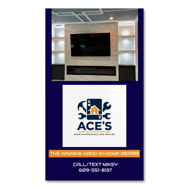 ACE Home Maintenance and Repairs Business Card (Front Vertical)