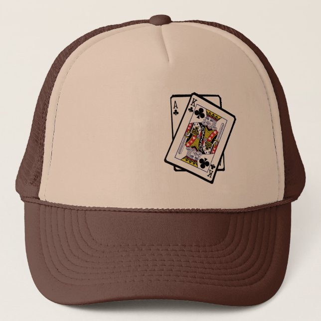 Ace & King of Clubs 21st Birthday Born 2002 Trucker Hat (Front)