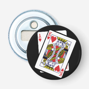 Ace & King of Hearts 21st Birthday Bottle Opener