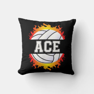 Ace Name Volleyball Player Boys Ball and Net Sport Cushion
