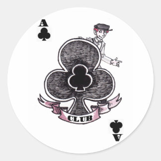 Ace of Clubs Classic Round Sticker
