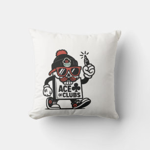 Ace of Clubs Street Mascot — Poker Grind Crew Cushion