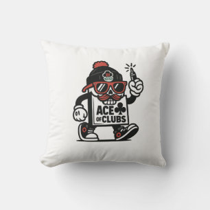 Ace of Clubs Street Mascot — Poker Grind Crew Cushion