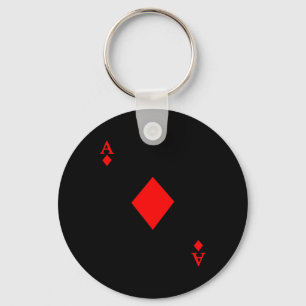 Ace of Diamond Deck of Cards Halloween Costume Key Ring