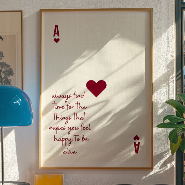 Ace of Hearts Affirmation Minimalist Love Poster (Creator Uploaded)