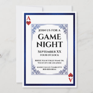 Ace of Hearts Blue Game Night Playing Card