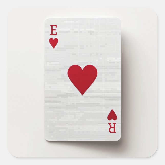 Ace of Hearts Card - Initials Sticker (Front)