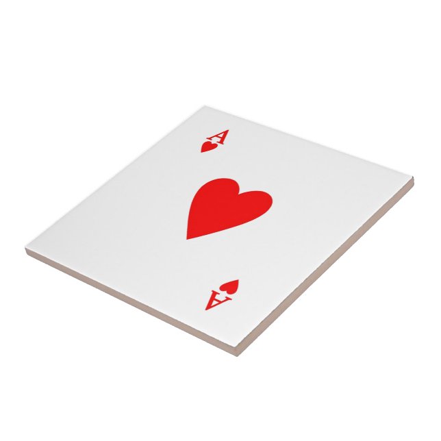 Ace of Hearts Ceramic Tile (Side)