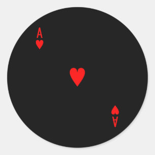 Ace Of Hearts Deck Of Cards Halloween Costume  Classic Round Sticker