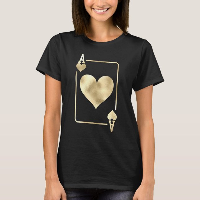Ace Of Hearts Glam Playing Card Halloween Costume T-Shirt (Front)