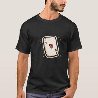 Ace of Hearts Minimal Playing Card Art T-Shirt