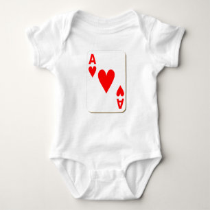 Ace of Hearts Playing Card Baby Bodysuit