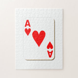 Ace of Hearts Playing Card Jigsaw Puzzle