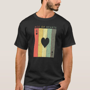 Ace Of Hearts Retro Vintage Card Player T-Shirt