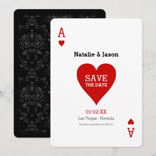 Ace of Hearts Save The Date Wedding Announcement