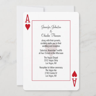 Ace of Hearts Wedding Invitation