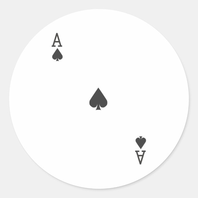Ace of Spade Classic Round Sticker (Front)
