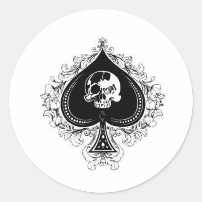 ace_of_spades1 classic round sticker (Front)
