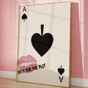 Ace of Spades Aesthetic Minimalist Cards Poster