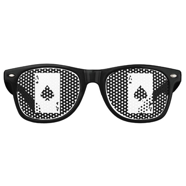 Ace Of Spades Blackjack Poker Casino Vegas Retro Sunglasses (Front)
