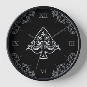 Ace of Spades Casino Fun Clock