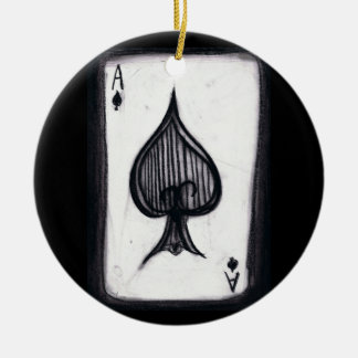 Ace of Spades Ceramic Ornament