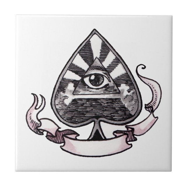 Ace of Spades Ceramic Tile (Front)