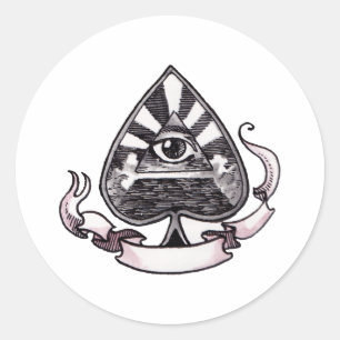 Ace of Spades Classic Round Sticker