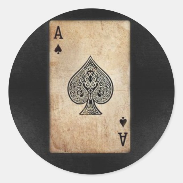 Ace of Spades Classic Round Sticker (Front)