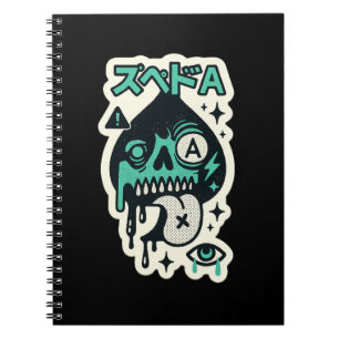 Ace of Spades — Drip-Skull Katakana Notebook