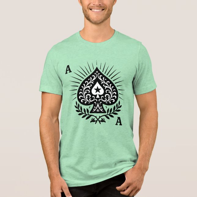 Ace of Spades — Filigree Star & Laurel Tri-Blend Shirt (Front)