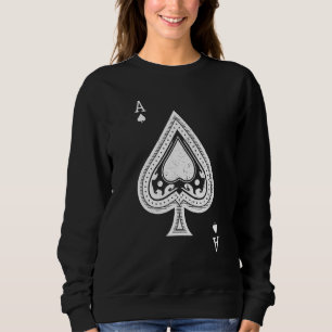 Ace Of Spades For Men Women - Distressed White Pri Sweatshirt