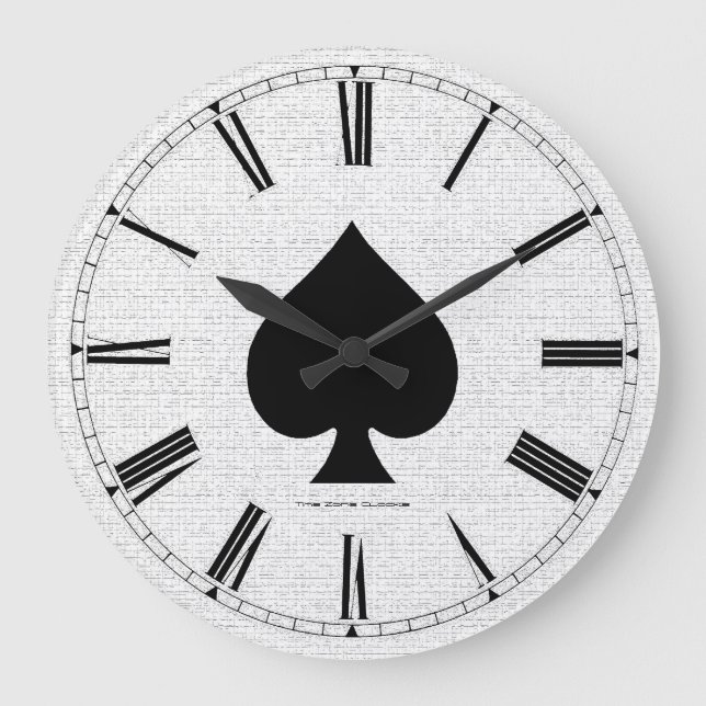 Ace of Spades Large Wall Clock (Front)