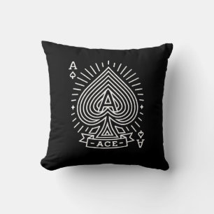 Ace of Spades — Monoline Sunburst Emblem Cushion