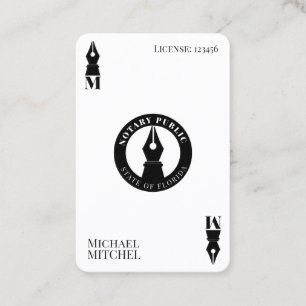 Ace of spades notary  business card