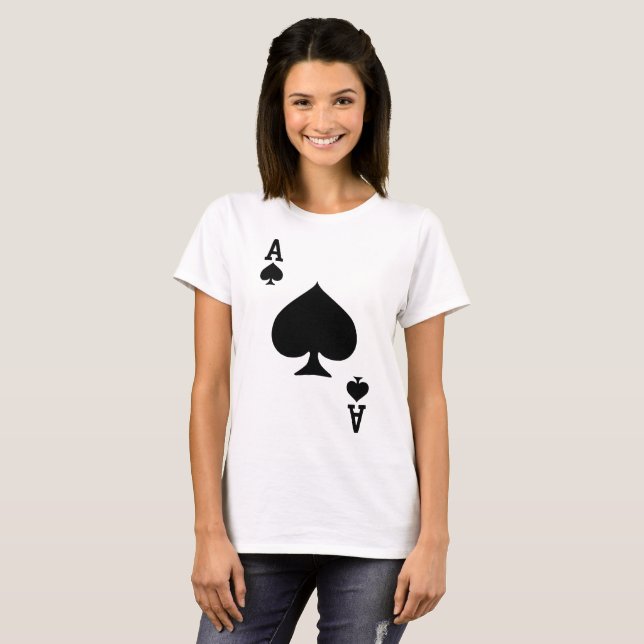 Ace of Spades Playing Card Halloween Costume Game T-Shirt (Front Full)