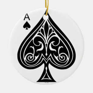 Ace of spades, playing card, poker, blackjack ceramic ornament