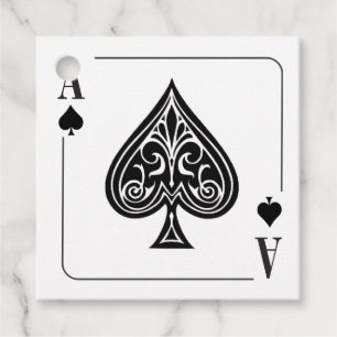 Ace of Spades Playing Card, Poker, Casino Night Favour Tags