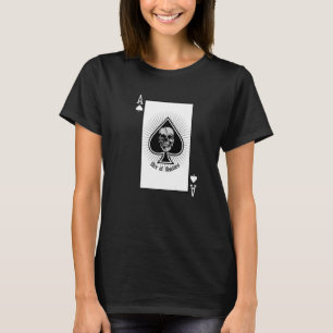 Ace Of Spades Playing Card With Skeleton Halloween T-Shirt