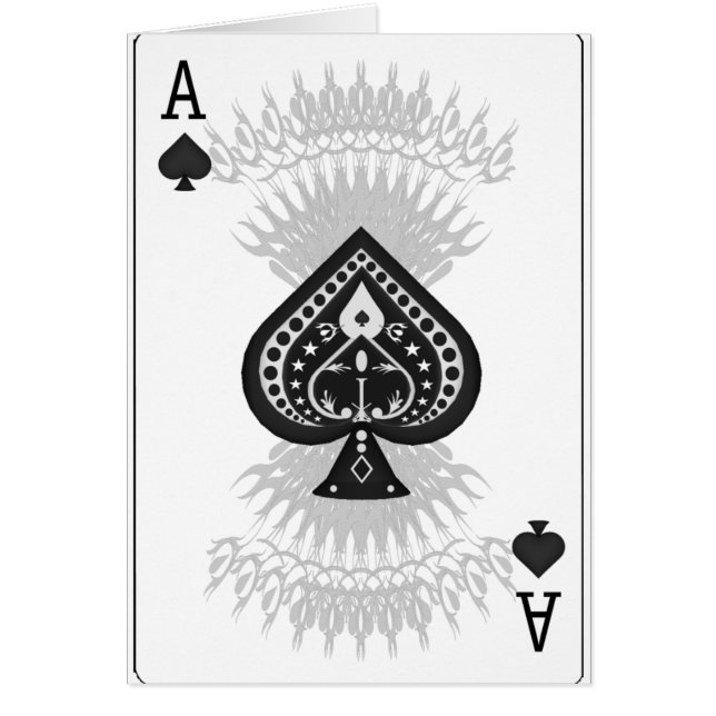 Ace of Spades Poker Card: (Front)