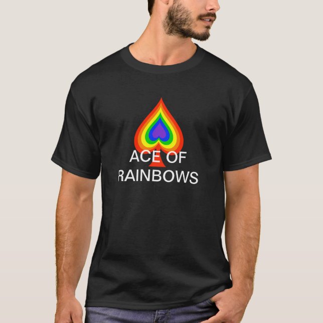 Ace of Spades Rainbow Gay Pride Custom Personalise T-Shirt (Front)