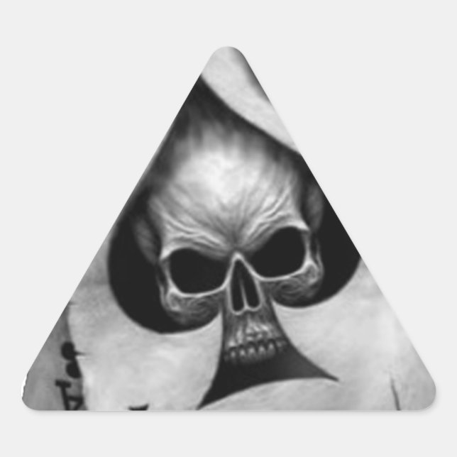 Ace of Spades Skull Triangle Sticker (Front)