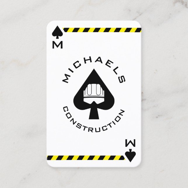 Ace of spades style construction  business card (Front)