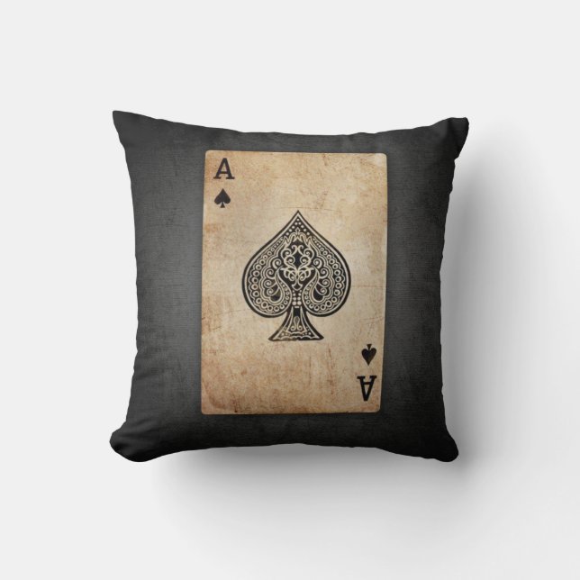 Ace of spades throw pillow (Front)