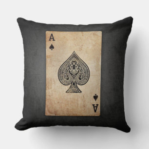 Ace of spades throw pillow