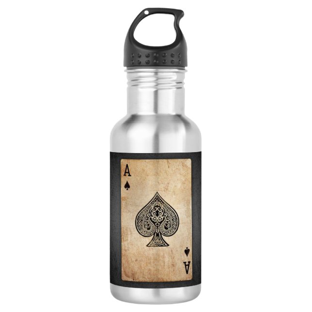 Ace of spades throw pillow 532 ml water bottle (Front)
